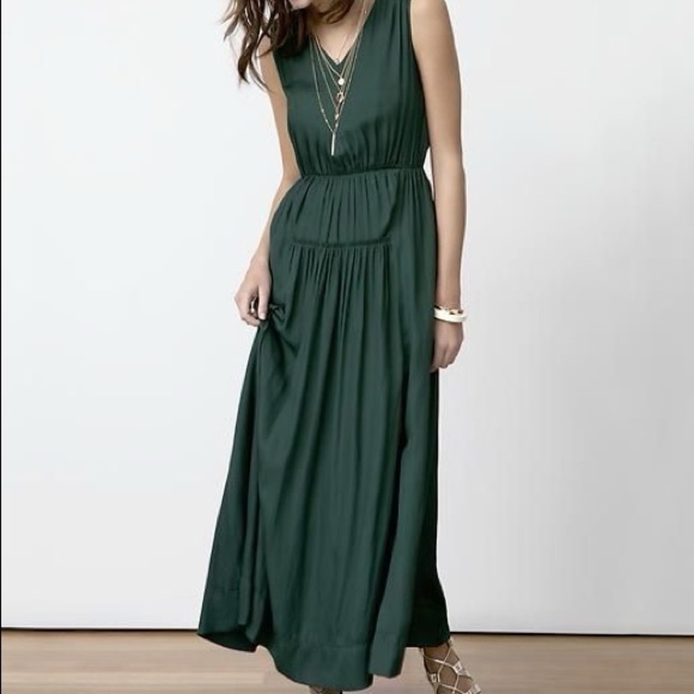 Banana Republic Forest Green Maxi Dress